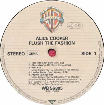 LP Alice Cooper: Flush The Fashion
