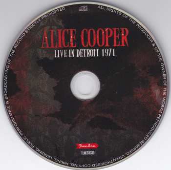 CD Alice Cooper: Live In Detroit 1971