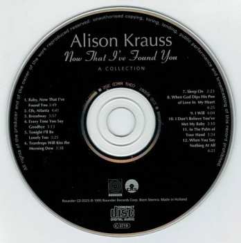 CD Alison Krauss: Now That I've Found You: A Collection