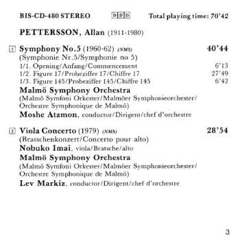 CD Nobuko Imai: Symphony No. 5 – Viola Concerto