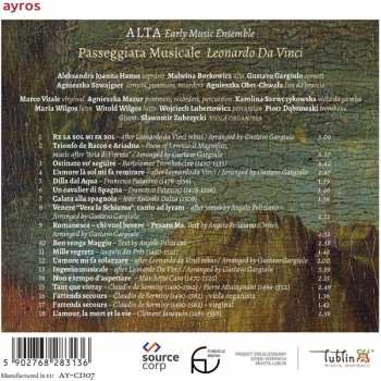 CD ALTA Early Music Ensemble: Passeggiata Musicale Leonardo Da Vinci DIGI