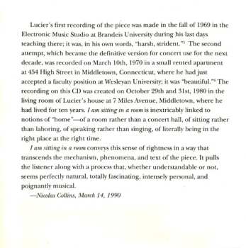 CD Alvin Lucier: I Am Sitting In A Room