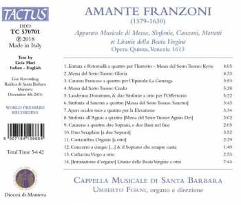 CD Amante Franzoni: Apparato Musicale Venezia 1613