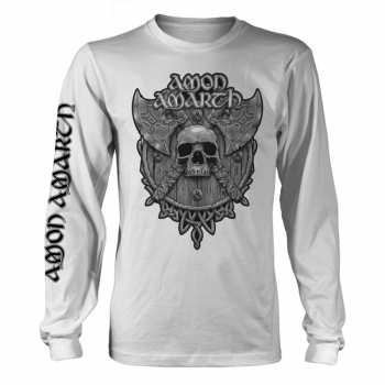 Merch Amon Amarth: T-shirt Met Lange Mouwen Grey Skull (white)