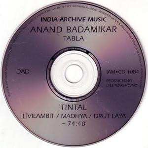 CD Anand Badamikar: Tintal