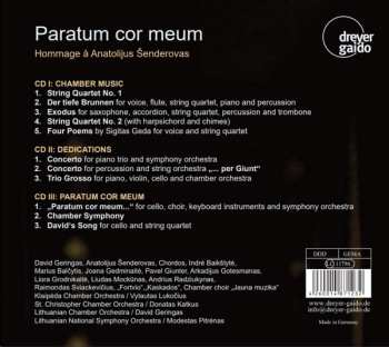 3CD Anatolijus Šenderovas: Chamber Music; Dedications; Paratum Cor Meum