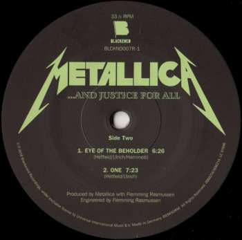 2LP Metallica: ...And Justice For All