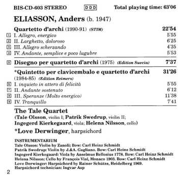 CD Love Derwinger: Quartetto D'Archi / Disegno Per Quartetto D'Archi / Quintetto Per Clavicembalo E Quartetto D'Archi