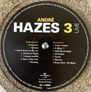 2LP André Hazes: Hazes 3 Live CLR | LTD