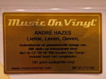 LP André Hazes: Liefde, Leven, Geven NUM | LTD | CLR