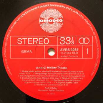 LP André Heller: Platte (1970)