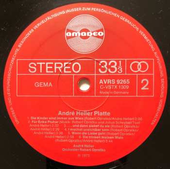 LP André Heller: Platte (1970)