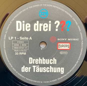 2LP André Minninger: Die Drei ??? 229 - Drehbuch der Täuschung