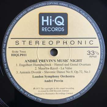 LP The London Symphony Orchestra: Andre Previn's Music Night