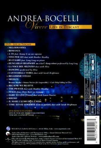 DVD Andrea Bocelli: Vivere: Live In Tuscany
