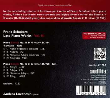CD Franz Schubert: Late Piano Works Vol III