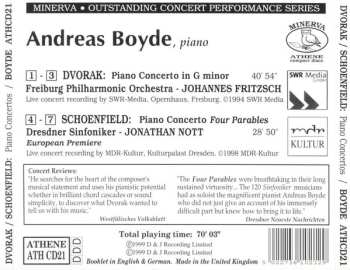 CD Antonín Dvořák: Piano Concerto In G Minor, Piano Concerto Four Parables