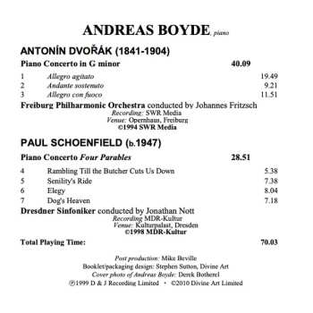 CD Antonín Dvořák: Piano Concerto In G Minor, Piano Concerto Four Parables