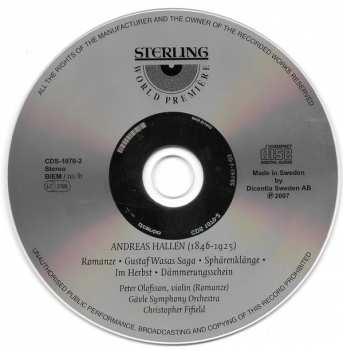 CD Andreas Hallén: Gustaf Wasas Saga. 