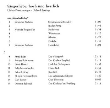 CD Eckart Sellheim: Sängerliebe, Hoch Und Herrlich – Uhland-Vertonungen