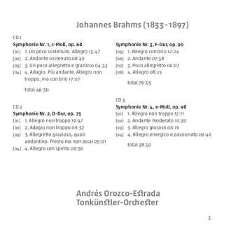 3CD Johannes Brahms: Symphonies 1-4