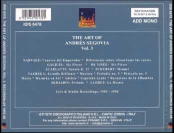 CD Andrés Segovia: The Art of Andres Segovia Vol. 3