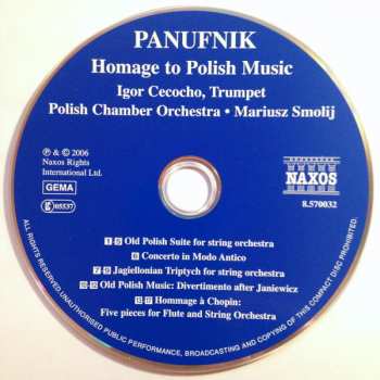 CD Andrzej Panufnik: Homage To Polish Music