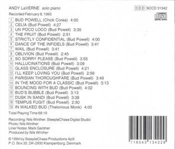 CD Andy Laverne: Plays Bud Powell: In The Mood For A Classic