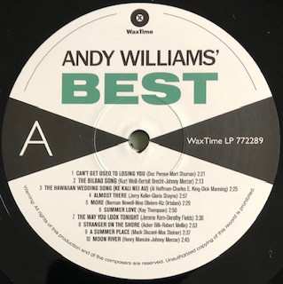 LP Andy Williams: Andy's Best LTD