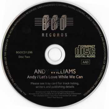 2CD Andy Williams: Christmas Present / The Other Side Of Me / Andy / Let’s Love While We Can