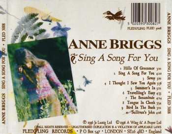 CD Anne Briggs: Sing A Song For You