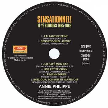 LP Annie Philippe: Sensationnel! • Yé-Yé Bonbons 1965-1968 CLR