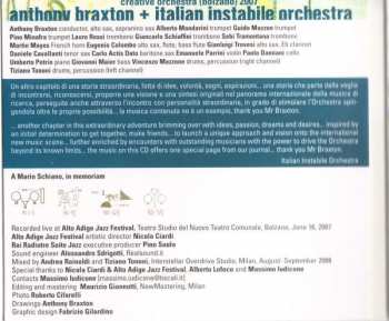 CD Anthony Braxton: Creative Orchestra (Bolzano) 2007