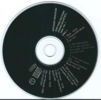 2CD Anthony Braxton: Knitting Factory (Piano/Quartet) 1994, Vol. 1