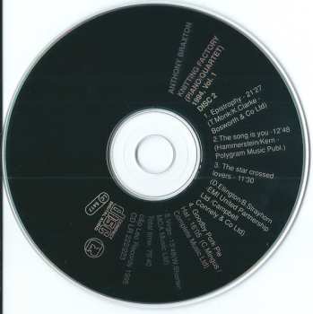 2CD Anthony Braxton: Knitting Factory (Piano/Quartet) 1994, Vol. 1
