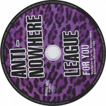 CD/DVD Anti-Nowhere League: For You