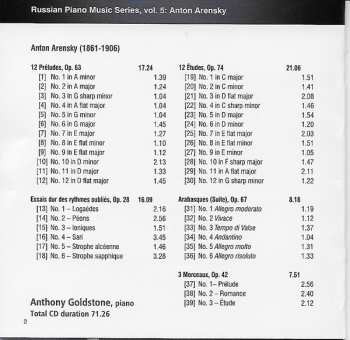 CD Anton Stepanovich Arensky: Russian Piano Music Series Vol. 5