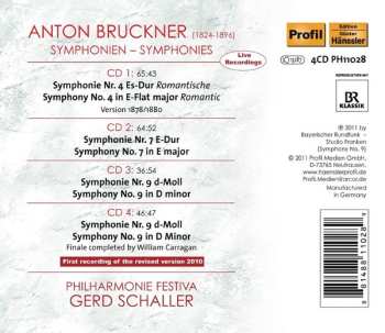 4CD Anton Bruckner: Symphonies Nos. 4, 7, 9
