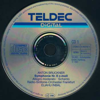 2CD Anton Bruckner: Symphonie Nr. 8 C-Moll . Erstfassung . First Version . Première Version 1887