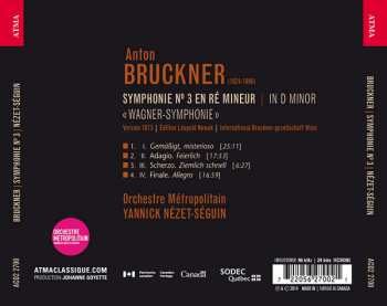 CD Yannick Nézet-Séguin: Symphonie N° 3 En Ré Mineur «Wagner Symphonie» (Version Original, 1873)