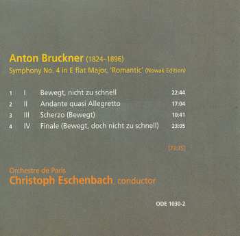 CD Orchestre De Paris: Symphony No. 4 'Romantic'