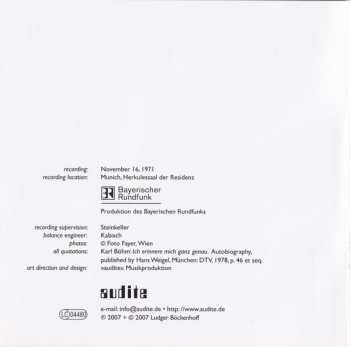 CD Karl Böhm: Symphony No. 8 (Munich, 1971)