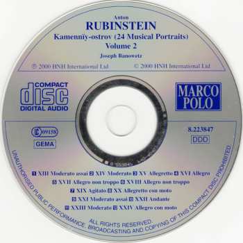 CD Anton Rubinstein: Rubinstein: Kamennïy-ostrov, Vol. 2