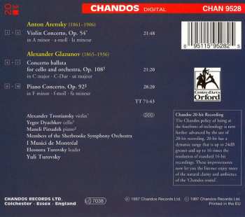 CD Alexander Glazunov: Violin Concerto / Concerto Ballata For Cello And Orchestra; Piano Concerto No. 1