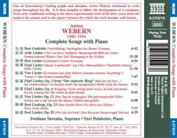 CD Anton Webern: Complete Songs With Piano