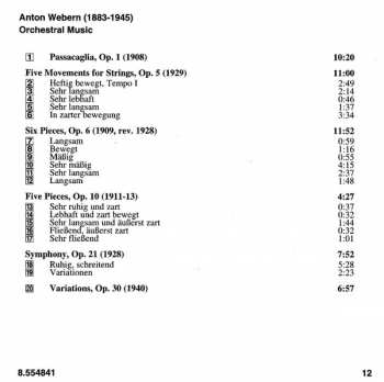 CD Anton Webern: Passacaglia / Symphony / Five Pieces