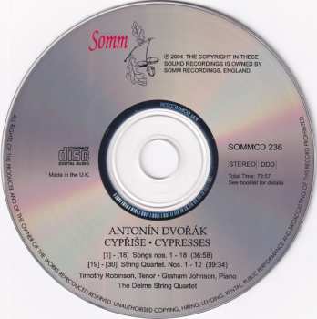 CD Antonín Dvořák: Cypresses