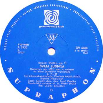 3LP Antonín Dvořák: Svatá Ludmila