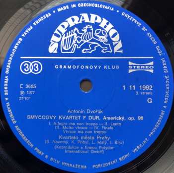 3LP/Doos Antonín Dvořák: Smyčcové Kvartety
