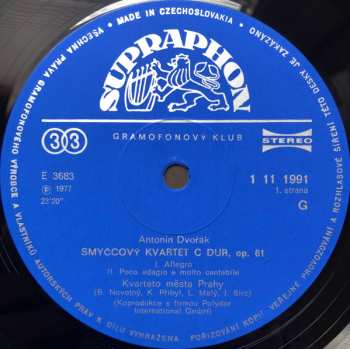 3LP/Doos Antonín Dvořák: Smyčcové Kvartety